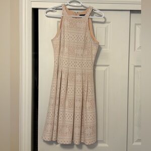 Le Chateau Lace Dress in Cream/Light Pink